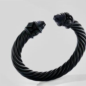 David Yurman 7mm Blackened Aluminum Renaissance Cable Bracelet, Size Medium